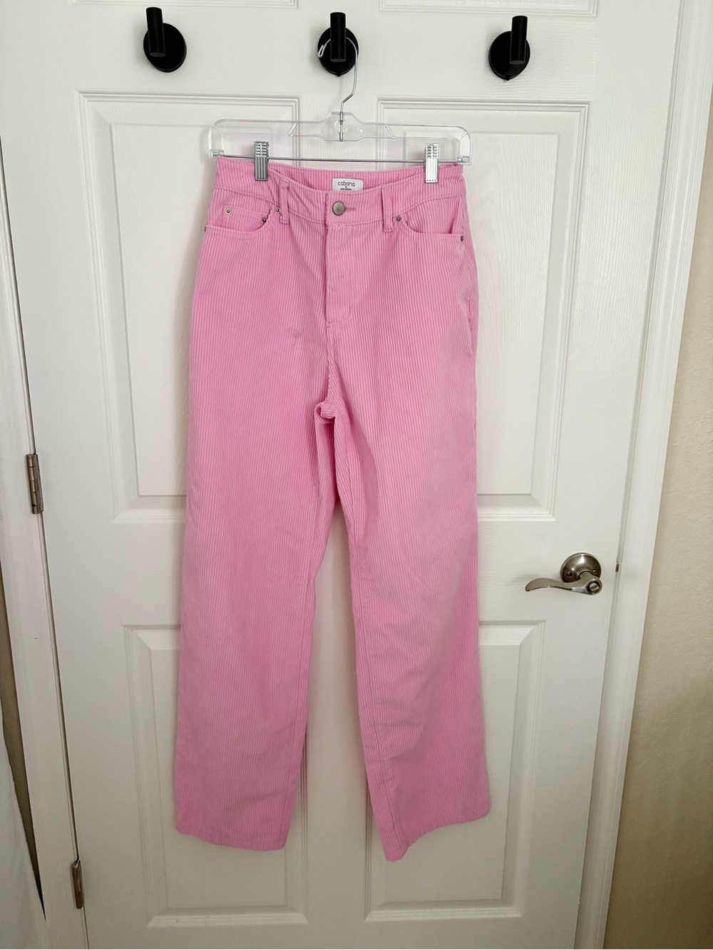 crown & ivy Pastel Pink Corduroy Straight-Leg Pants